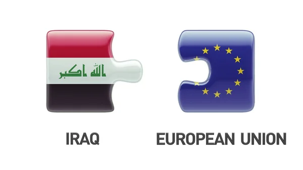 Unión Europea Iraq Puzzle Concepto — Foto de Stock