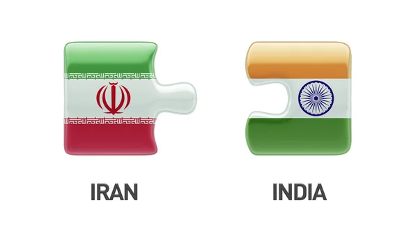 Iran India  Puzzle Concept — Stock Photo, Image