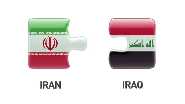 Iran Irak puzzel Concept — Stockfoto