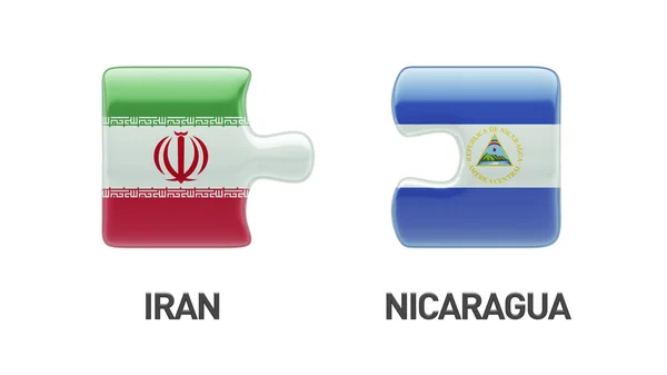 Nikaragua Iran bulmaca kavramı — Stok fotoğraf