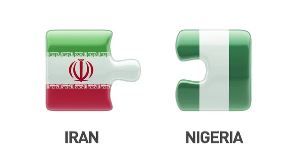 Nigeria Iran Concetto di puzzle — Foto Stock