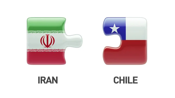 Chile Iran logiczne pojęcia — Zdjęcie stockowe