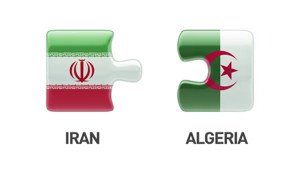 阿尔及利亚伊朗拼图概念 — 图库照片