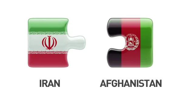 Afghanistan Iran Puzzle Concept — Photo