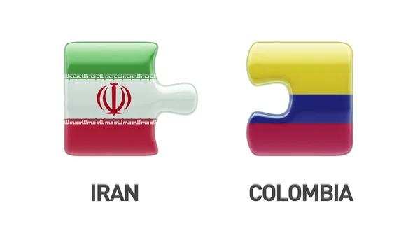哥伦比亚伊朗拼图概念 — 图库照片