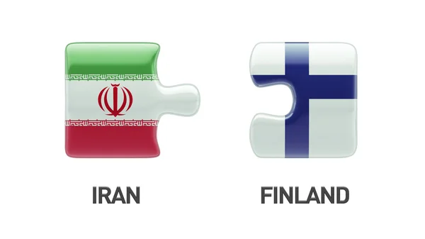 Finlandia Iran Puzzle Concept — Foto Stock