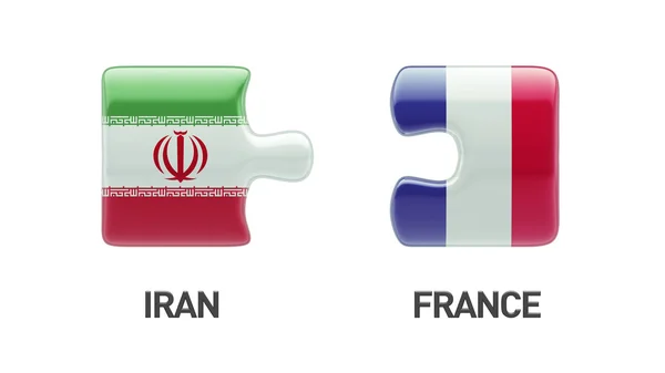 Frankrijk Iran puzzel Concept — Stockfoto