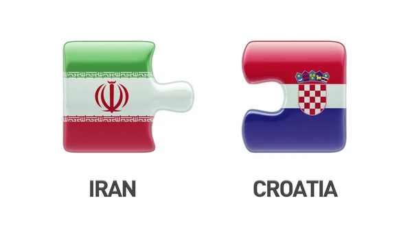 クロアチア イラン パズル コンセプト — ストック写真