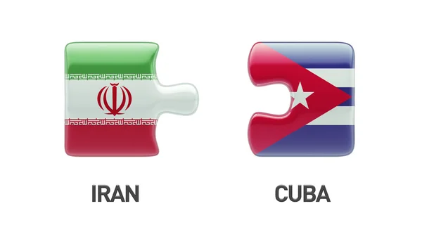 Cuba Irán Puzzle Concepto —  Fotos de Stock