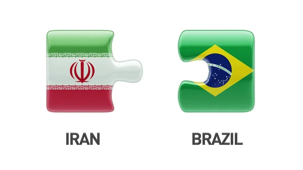 Brazilië Iran puzzel Concept — Stockfoto