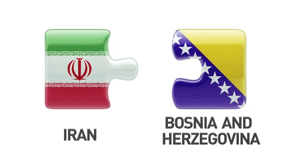 Bosnien och Hercegovina Iran pussel koncept — Stockfoto
