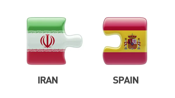 Spanien iran puzzle konzept — Stockfoto