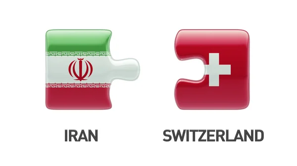 Suiza Irán Puzzle Concepto — Foto de Stock