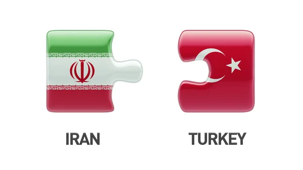 Turecko Írán logická koncepce — Stock fotografie