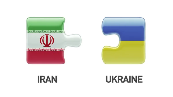 Ukrainisches iranisches Puzzle-Konzept — Stockfoto