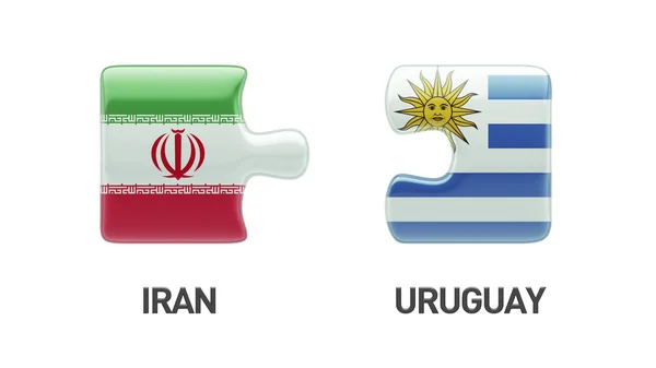 乌拉圭伊朗拼图概念 — 图库照片