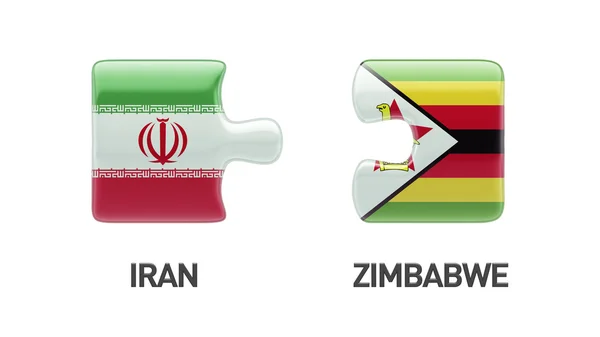 Zimbabwe Irán Puzzle Concepto —  Fotos de Stock