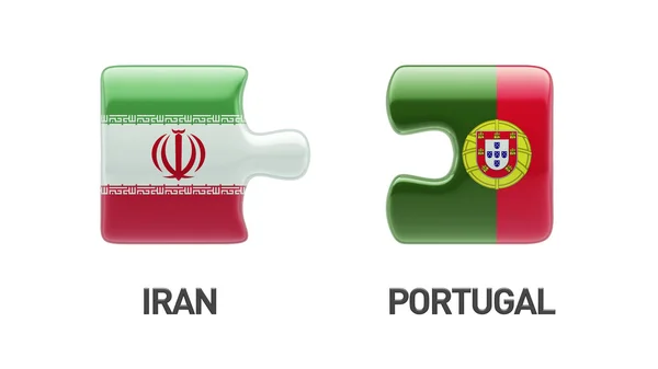 Portugal Iran puzzel Concept — Stockfoto