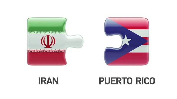 Puerto Rico Iran  Puzzle Concept — Stock Photo, Image