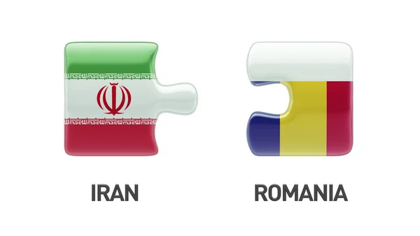 Romania Iran  Puzzle Concept — Stock Photo, Image