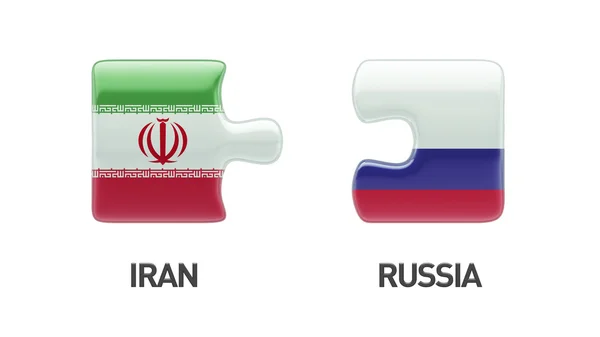 ロシア イラン パズル コンセプト — ストック写真
