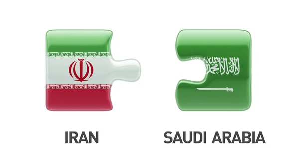 Saúdská Arábie Írán logická koncepce — Stock fotografie