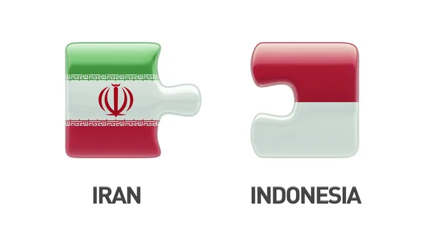 Indonesien iran Puzzle-Konzept — Stockfoto