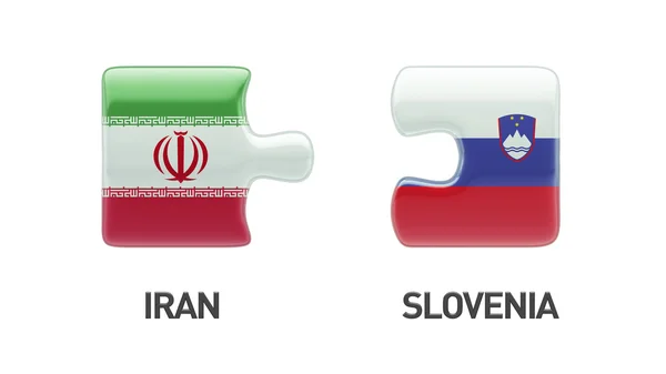 Slovenien Iran pussel koncept — Stockfoto