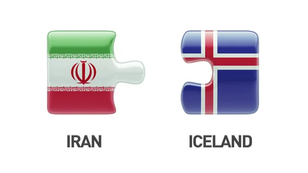 Iceland Iran  Puzzle Concept — Stock Photo, Image