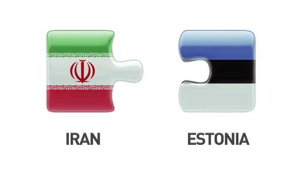 Estonia Iran  Puzzle Concept — Stock Photo, Image