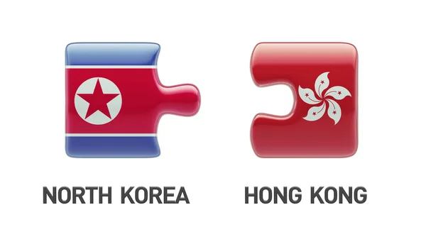 North Korea Hong Kong  Puzzle Concept — Stock Photo, Image