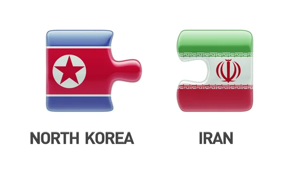 Corea del Nord Iran Puzzle Concept — Foto Stock