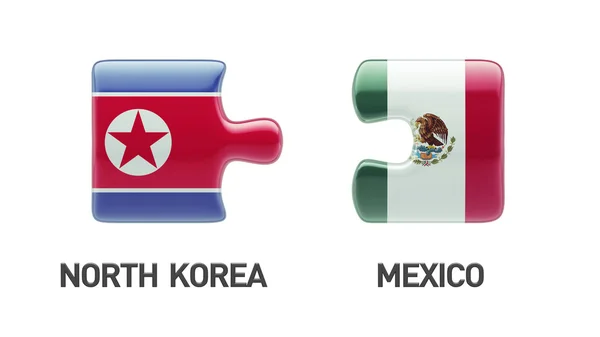 México North Korea Puzzle Concept — Fotografia de Stock