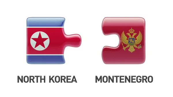 Montenegro Nordkorea Puzzle-Konzept — Stockfoto