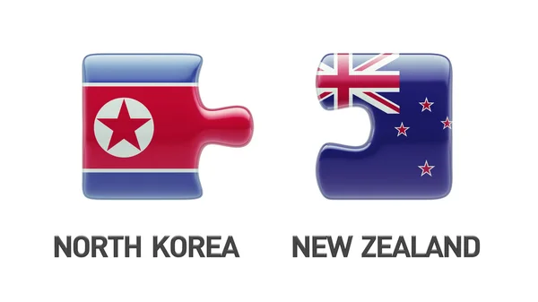 New Zealand North Korea  Puzzle Concept — Stock Photo, Image