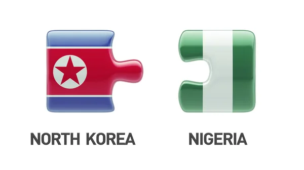 Nigeria North Korea  Puzzle Concept — Stock Photo, Image