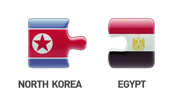 Egito Coreia do Norte Puzzle Concept — Fotografia de Stock