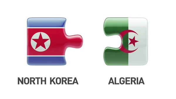 Algerije Noord-Korea puzzel Concept — Stockfoto