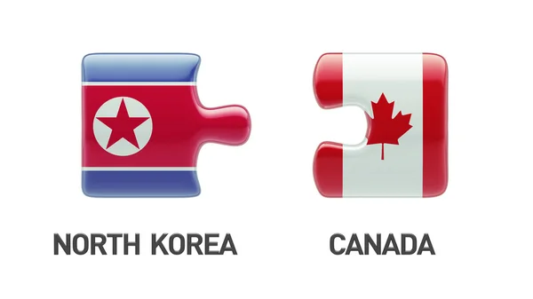 Kanada Nordkorea pussel koncept — Stockfoto