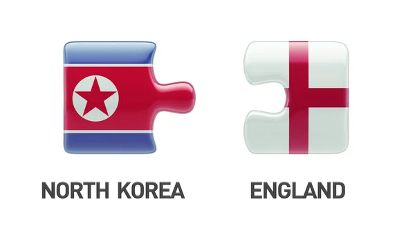 Inghilterra Corea del Nord Puzzle Concept — Foto Stock