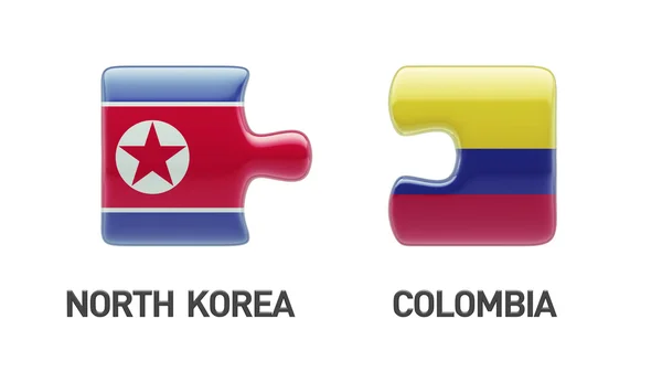 Koncepcja logiczne Korea Północna Kolumbia — Zdjęcie stockowe