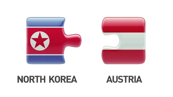 Austria North Korea  Puzzle Concept — Stock Photo, Image