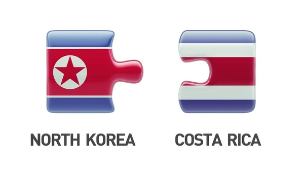 Costa Rica Severní Korea logická koncepce — Stock fotografie