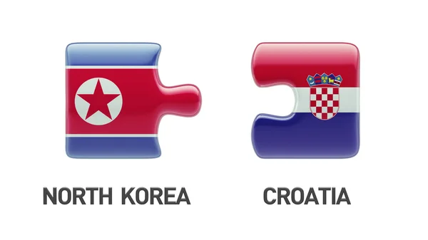 Croatie Corée du Nord Puzzle Concept — Photo