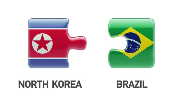 Brasilien Nordkorea Puzzle-Konzept — Stockfoto