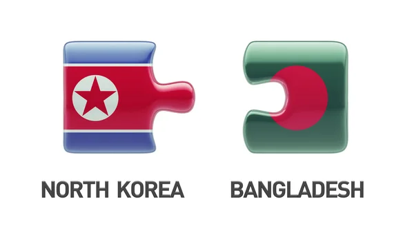 Bangladesh Nordkorea Puzzle-Konzept — Stockfoto