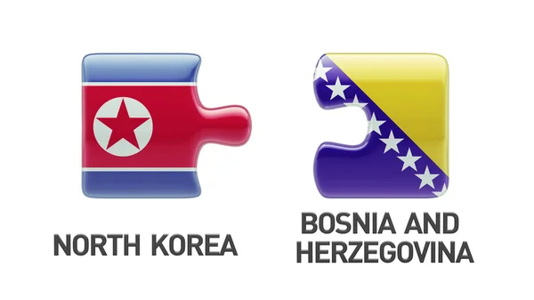 Bosnien och Hercegovina Nordkorea pussel koncept — Stockfoto