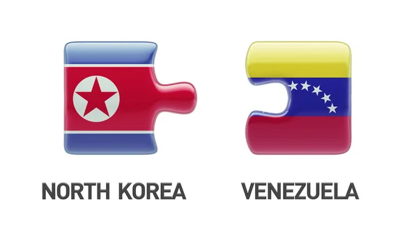 Venezuela Corea del Norte Puzzle Concepto — Foto de Stock