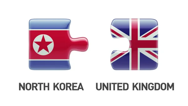 Reino Unido North Korea Puzzle Concept — Fotografia de Stock