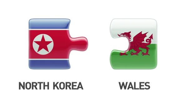 Wales Noord-Korea puzzel Concept — Stockfoto